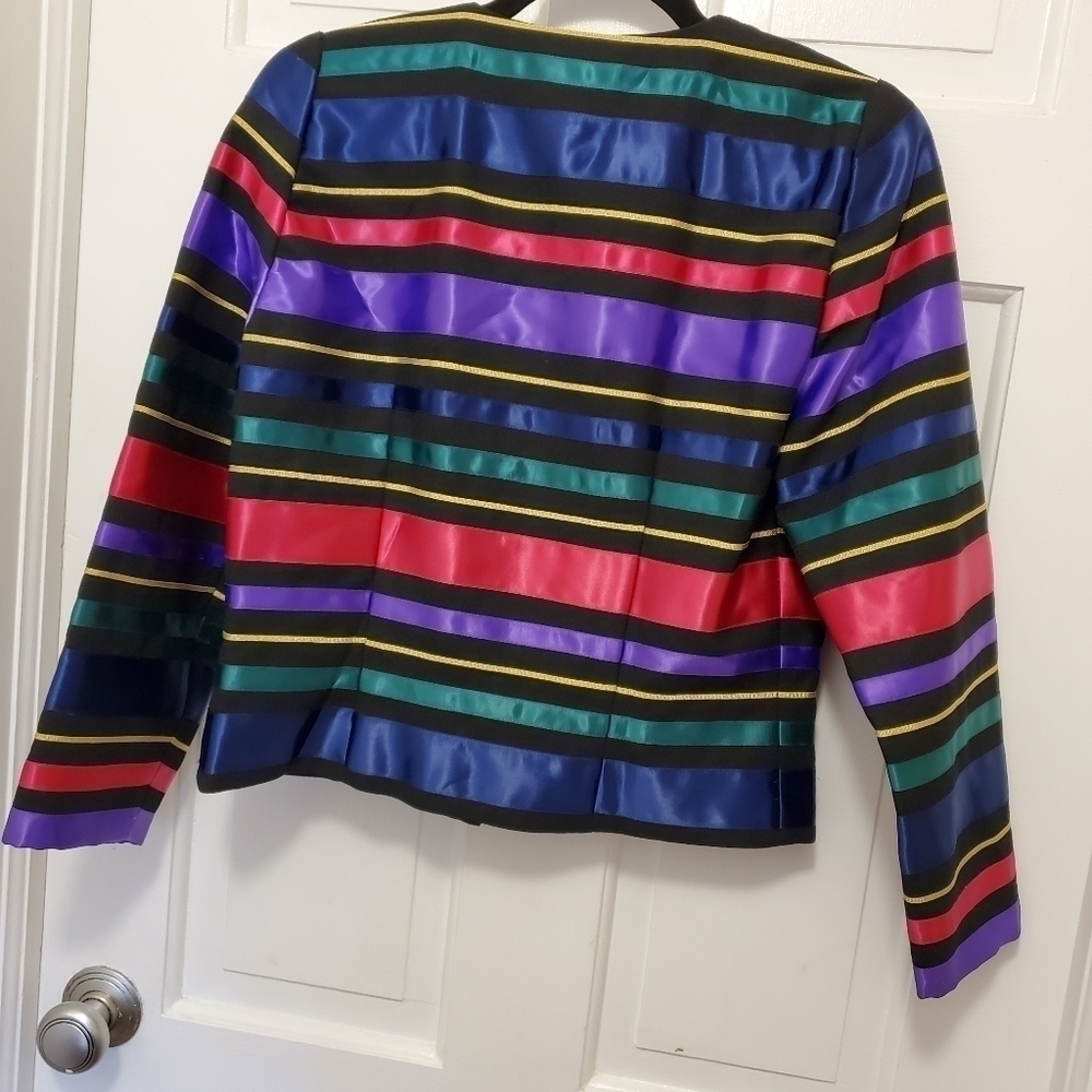 Talbots Striped Button Front Blazer Size 4, Class… - image 4